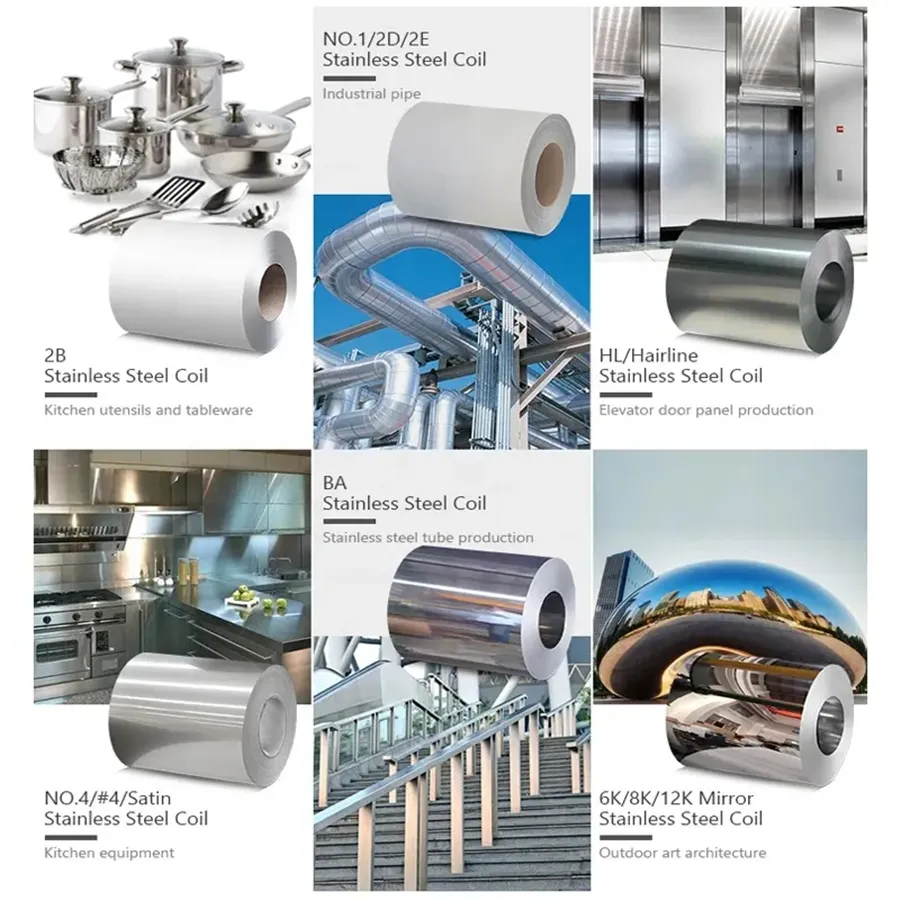 0.3mm 0.4mm 0.5mm 0.6mm 0.8mm 1.0mm 1.5mm 2.0mm 3.0mm Spessore 2b Ba 8K Specchio laminato a freddo a caldo 201 304L 316L 316 304 bobina in acciaio inossidabile ASTM Ss Strip 0
