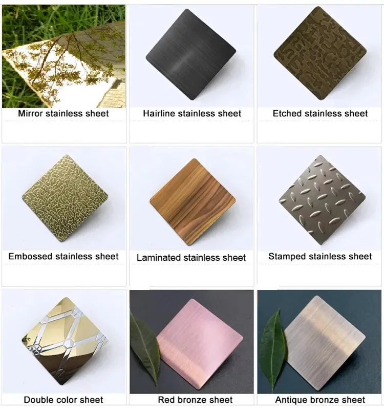 Piastra in acciaio inossidabile 304 304L 201 ASTM AISI con spessore 1mm-3mm e varie finiture superficiali per decorazione 2